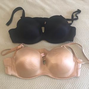 2 Cacique Strapless Bras 42B